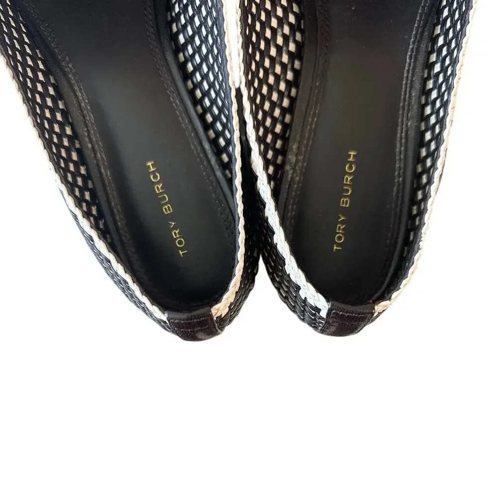 Tory Burch Envelope Bicolor Woven Loafers Coco‎ Cream 10